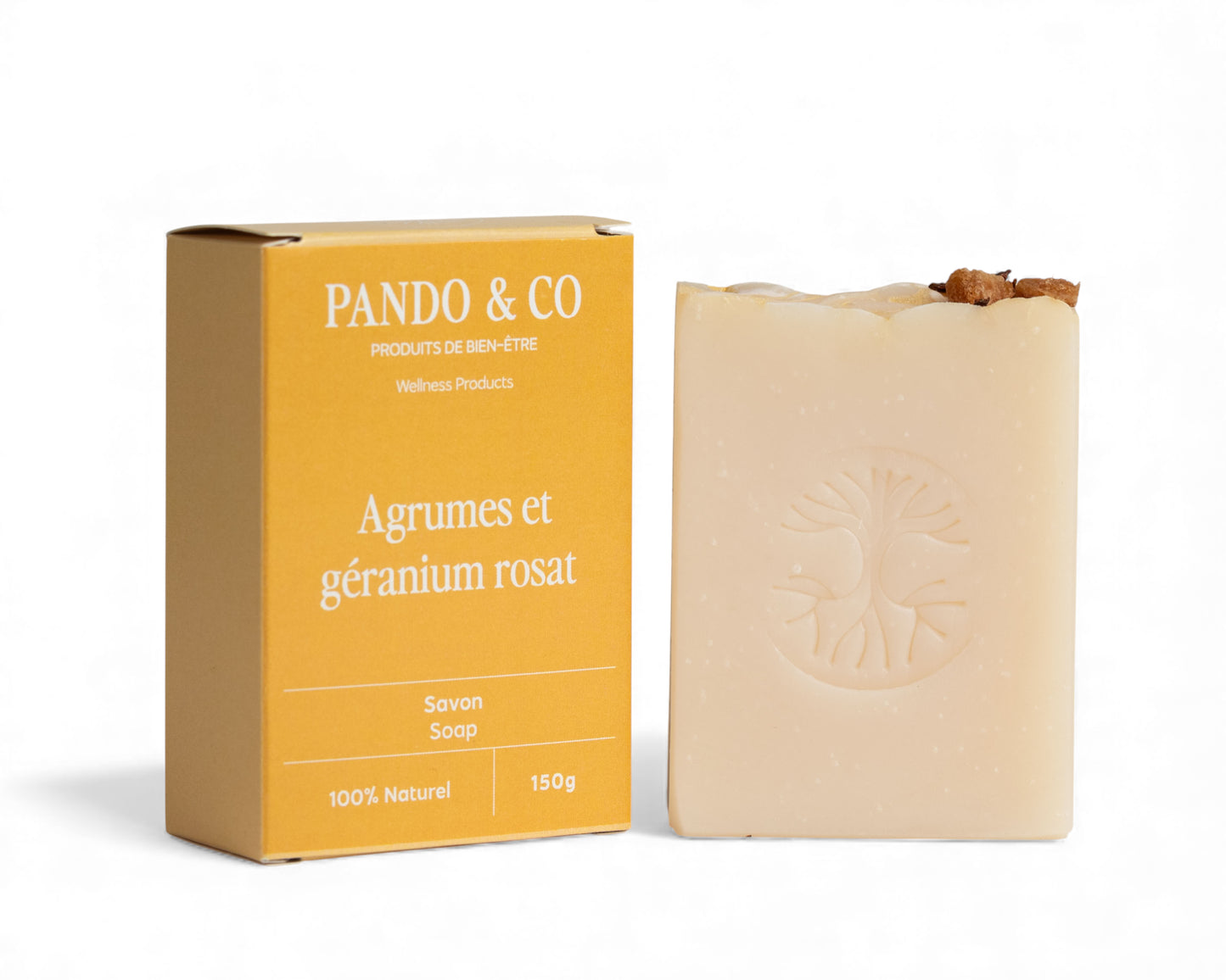 Savon corporel - Agrumes & géranium rosat | Pando & Co