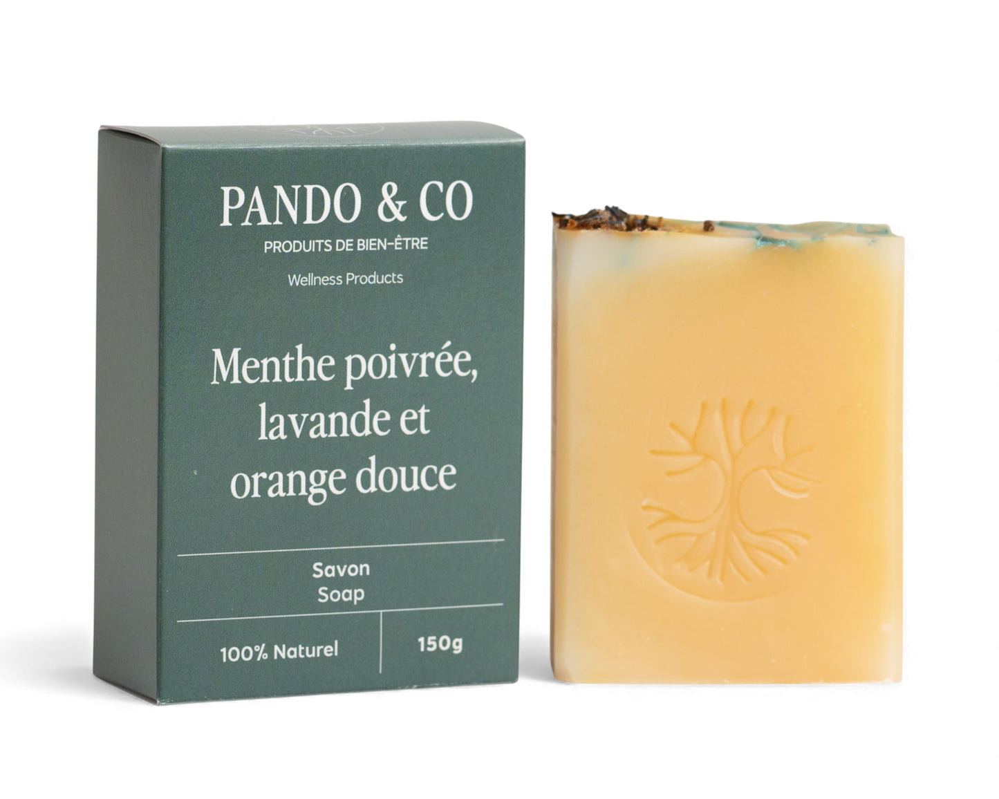 Savon corporel - Menthe poivrée, lavande et orange douce | Pando & Co