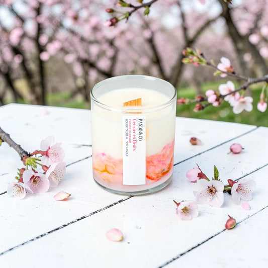Bougie artiste- Cerisier en fleurs