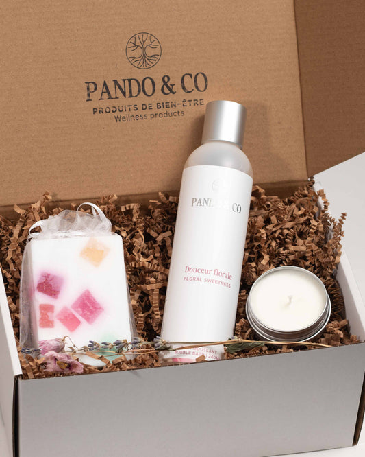 BOÏTE CADEAU - L'ENSEMBLE PARFAIT - DOUCEUR FLORALE | PANDO & CO