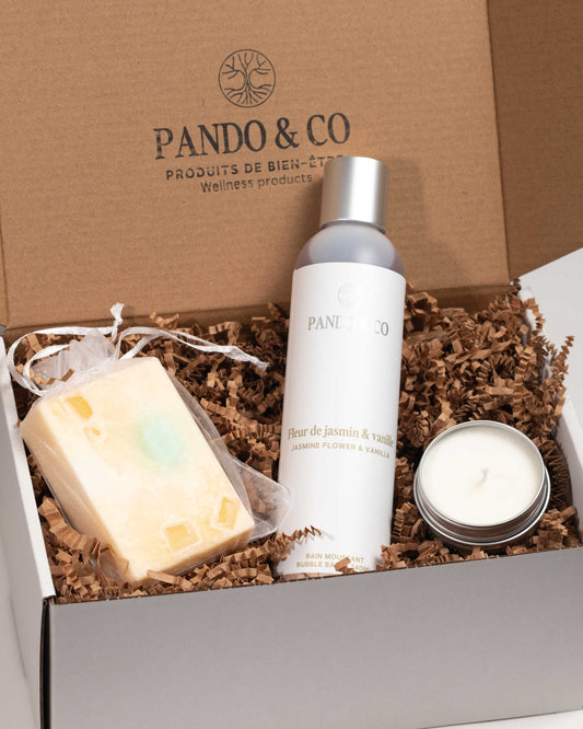 BOÏTE CADEAU - L'ENSEMBLE PARFAIT - FLEUR DE JASMIN & VANILLE | PANDO & CO