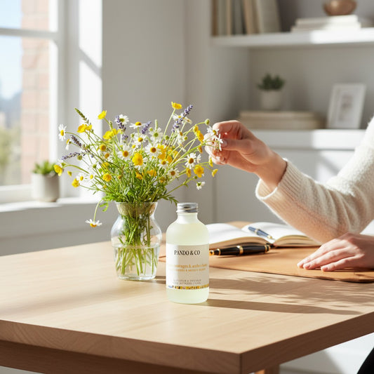 Diffuseur à roseaux & bâtons- Fleurs sauvages et ambre boisé