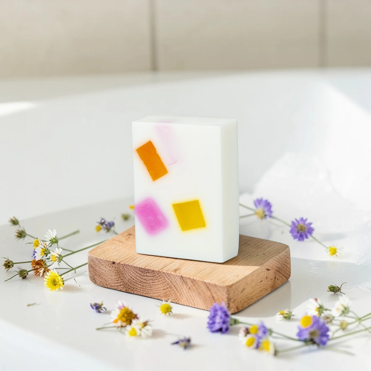 Savon au lait de chèvre - Fleurs sauvages et ambre boisé