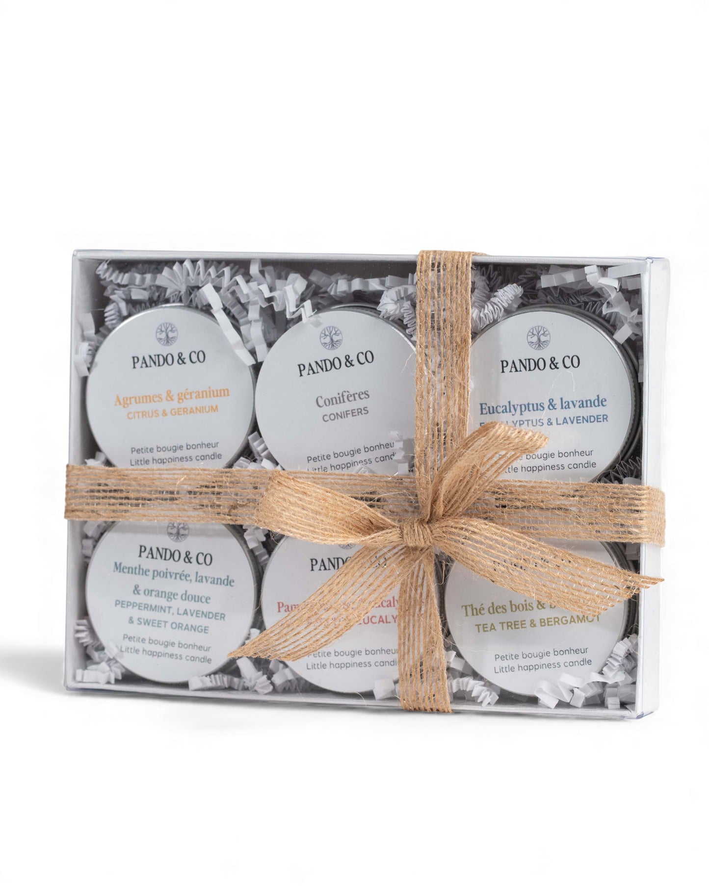 COFFRET DÉCOUVERTE | 6 BOUGIES AUX HUILES ESSENTIELLES Pando & co