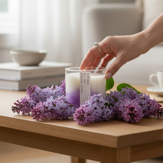 Bougie artiste - Doux lilas