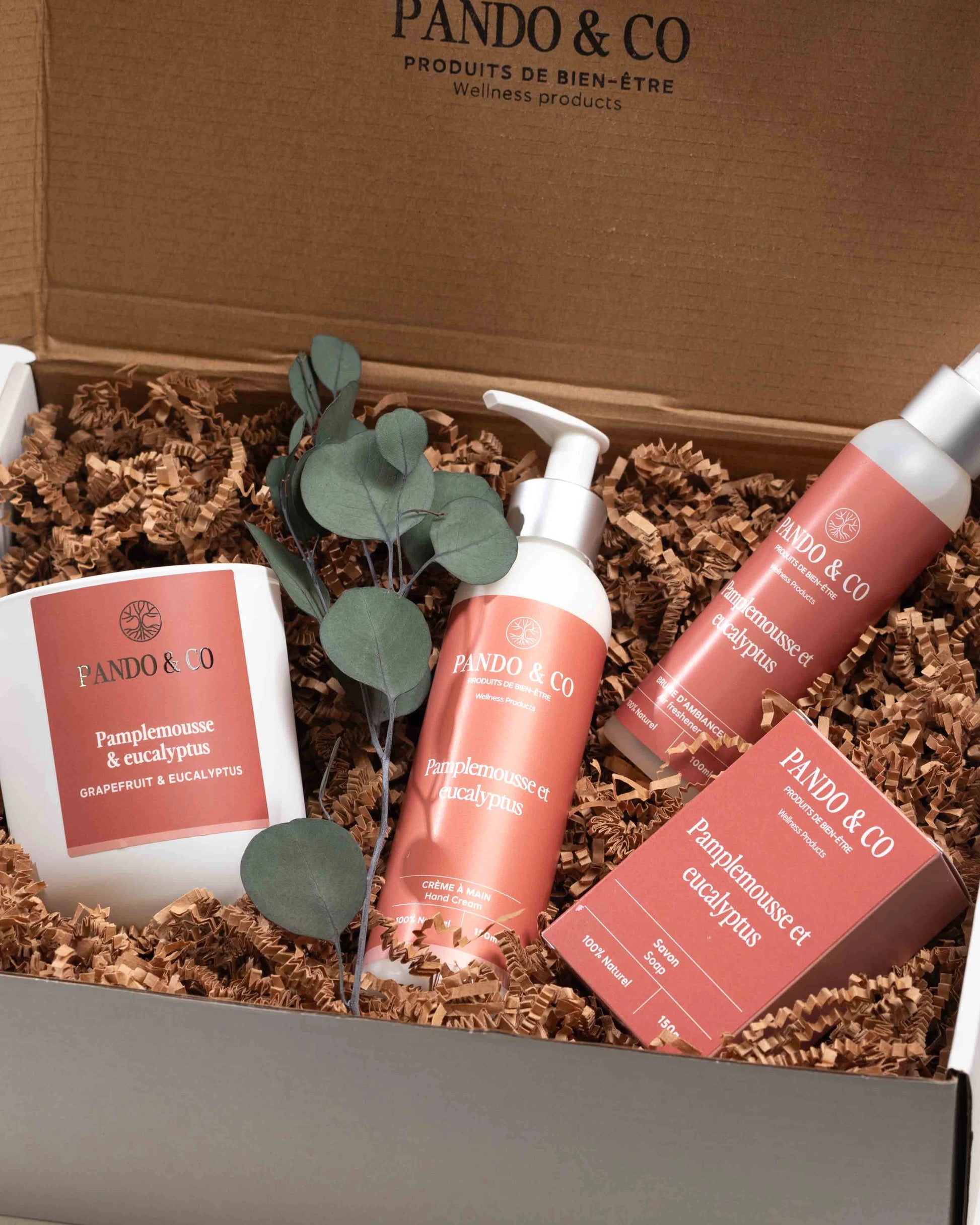 BOÎTE CADEAU - DÉCOUVERTE DE PAMPLEMOUSSE & EUCALYPTUS | Pando & Co