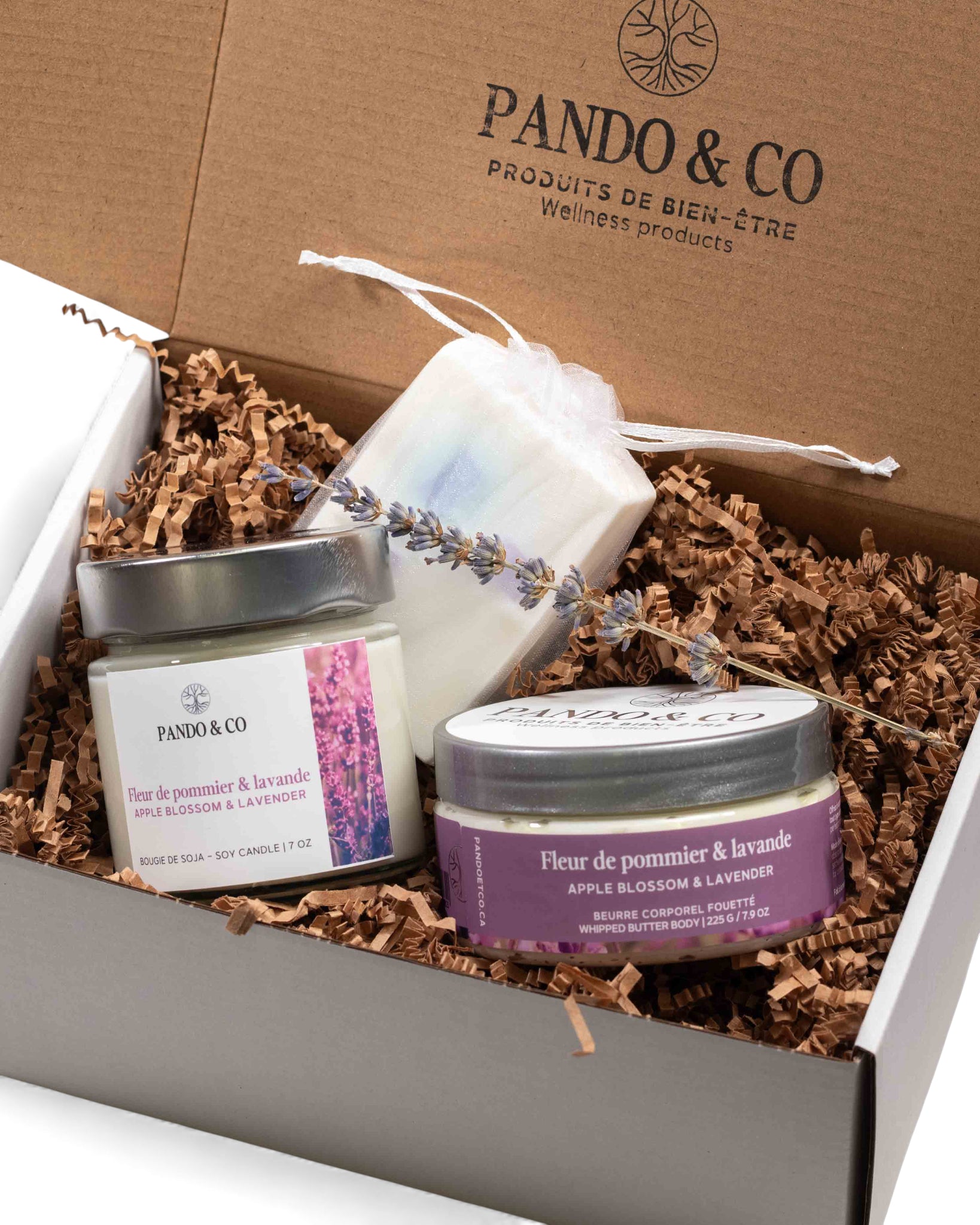 Boîte cadeau - Fleur de pommier & lavande | Pando & Co