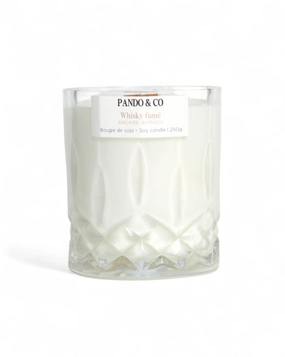 BOUGIE DE SOJA | WHISKY FUMÉ VERRE - PANDO & CO