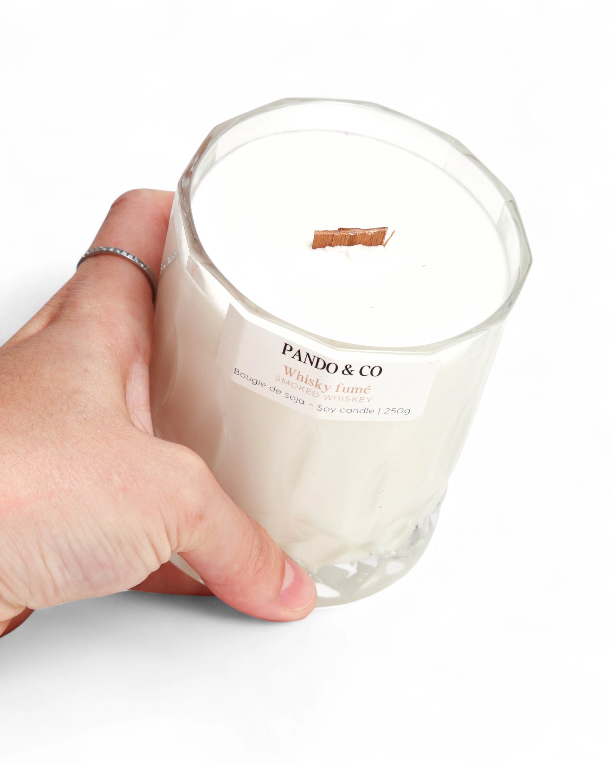 BOUGIE DE SOJA | WHISKY FUMÉ VERRE - PANDO & CO
