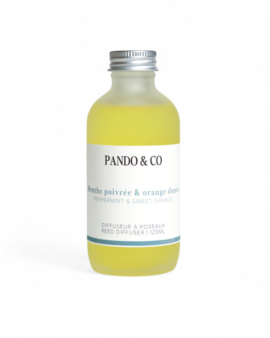DIFFUSEUR A ROSEAUX - MENTHE POIVREE & ORANGE DOUCE | PANDO & CO