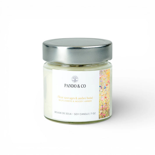 Bougie ergo - Fleurs sauvages et ambre boisé