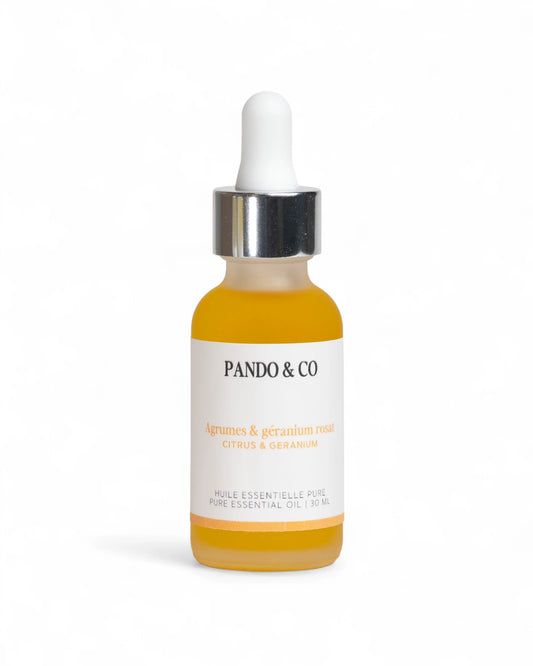 HUILE ESSENTIELLE PURE | AGRUMES & GÉRANIUM ROSAT - PANDO & CO
