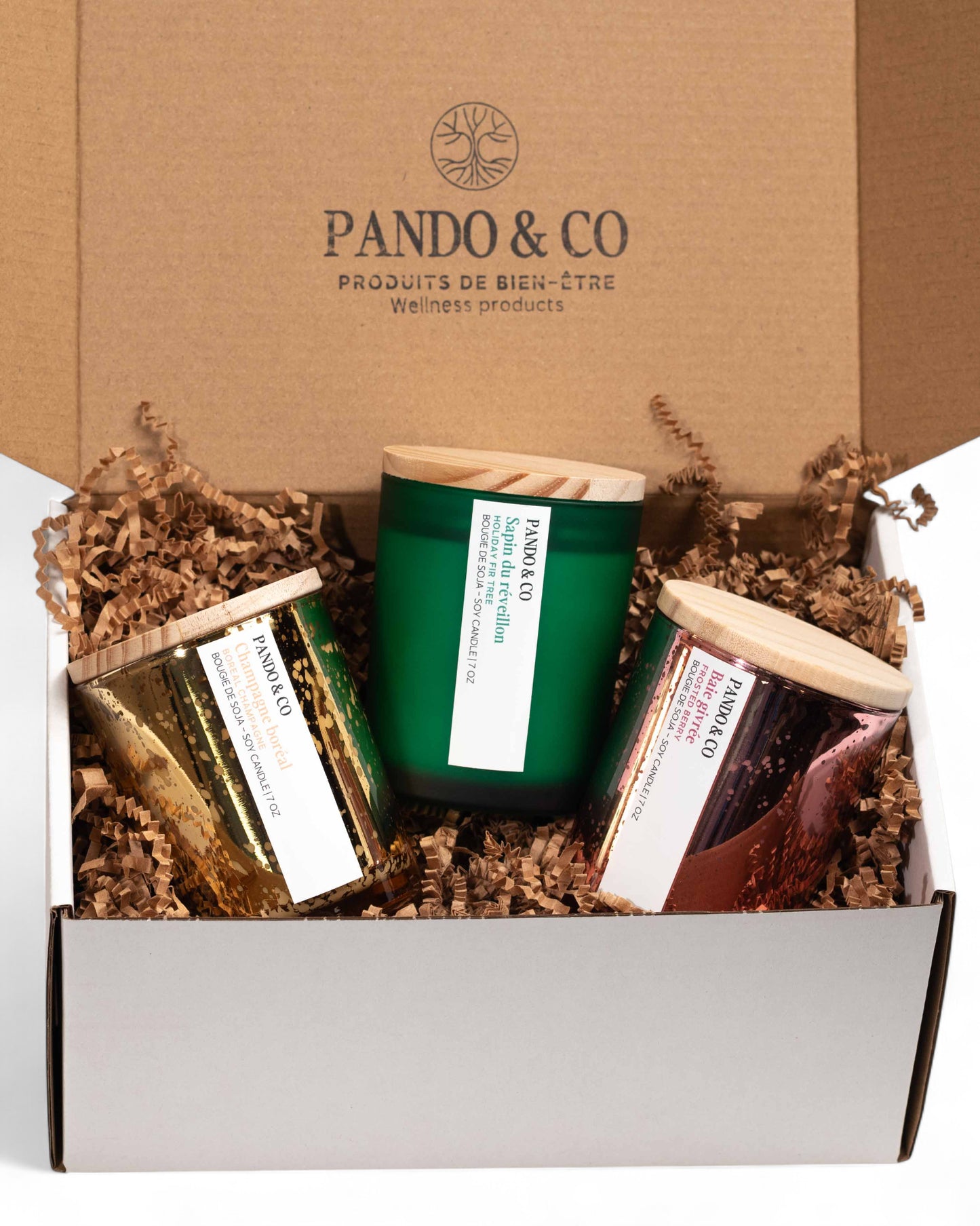 BOÎTE CADEAU - TRIO BOUGIES FESTIVES | PANDO & CO
